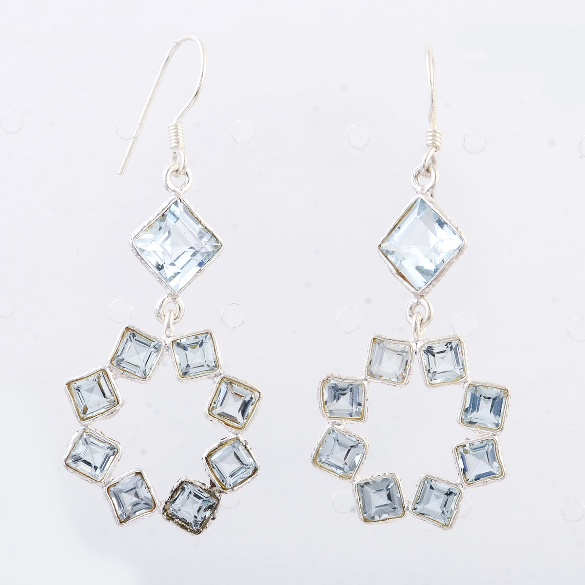 11.10 Ct Blue Topaz 925 Sterling Silver Earrings