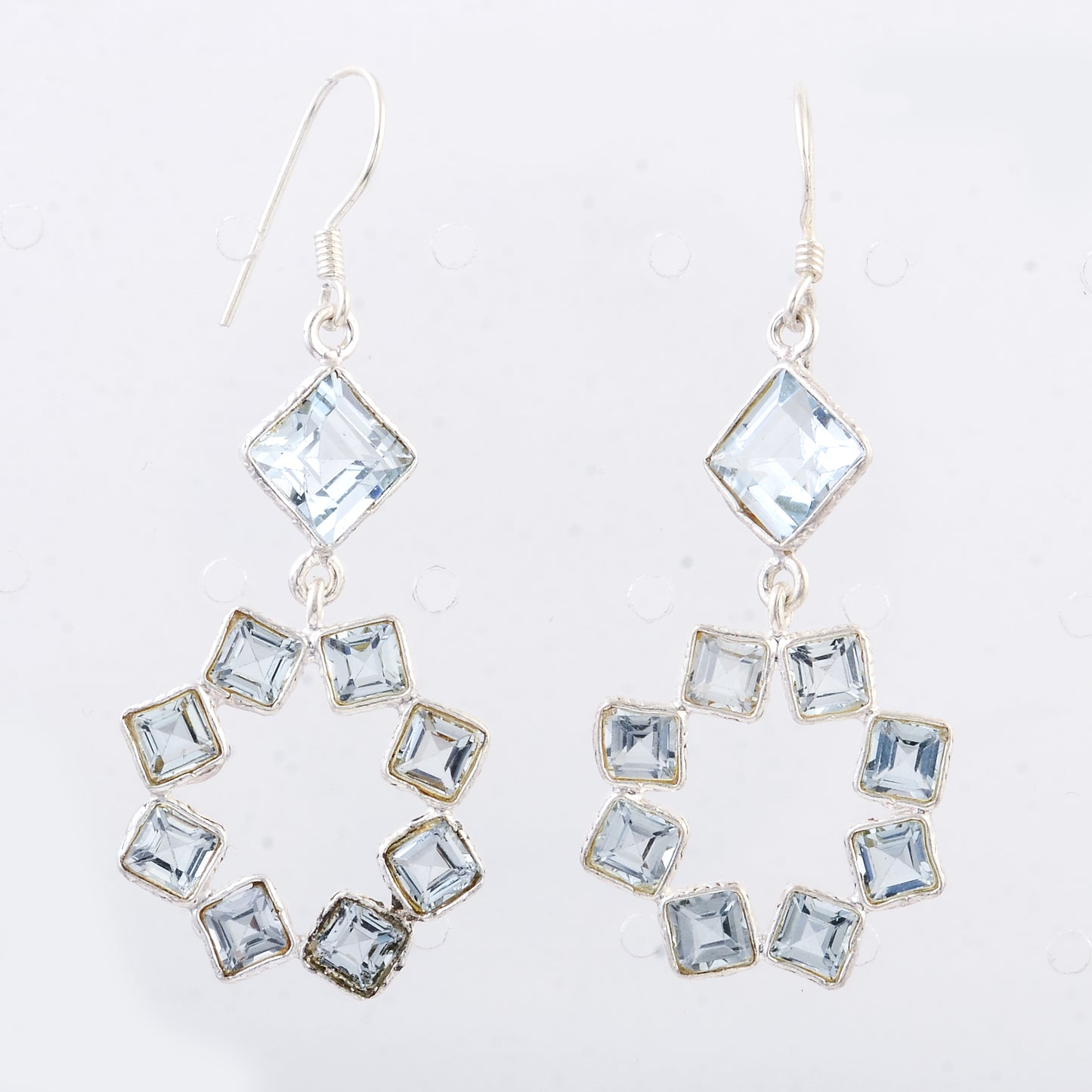 11.10 Ct Blue Topaz 925 Sterling Silver Earrings