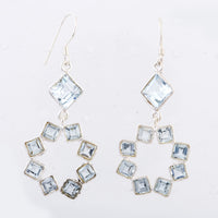 11.10 Ct Blue Topaz 925 Sterling Silver Earrings