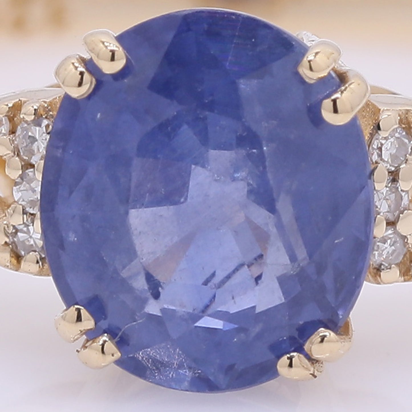1.85 Ct Oval Mixed Cut Natural Sapphire 14K Gold Ring