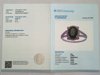 2.53 Ct Oval Mixed Cut Natural Green Sapphire 950 Platinum Ring