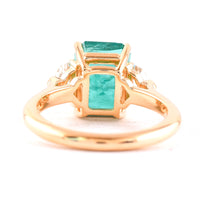 4.72 Ct Octagonal Step Cut Natural Beryl Emerald 18K Gold Ring