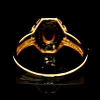 0.85 Ct Oval Multi Sapphire 14K Gold Ring