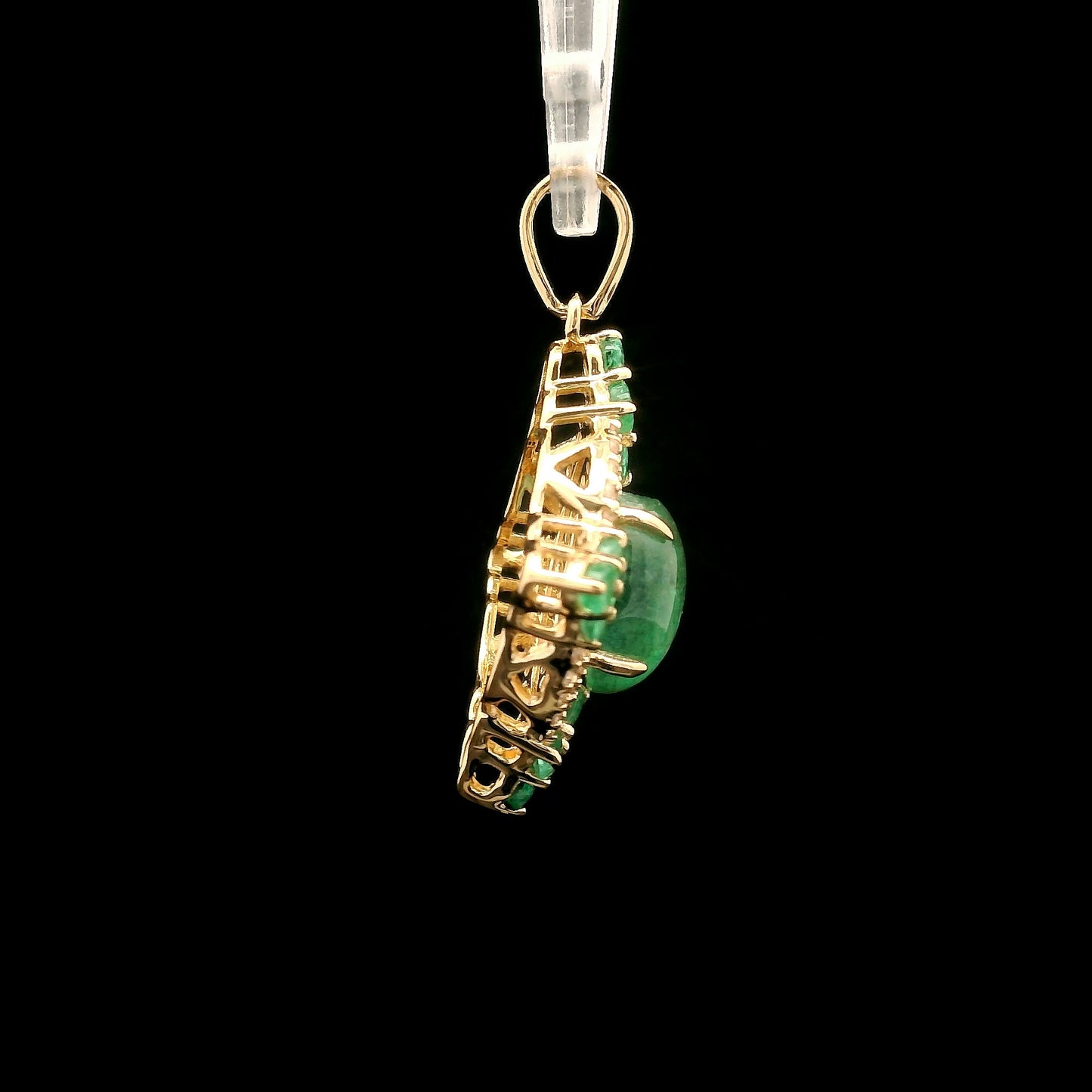 1.79 Ct Oval Emerald 14K Gold Pendant