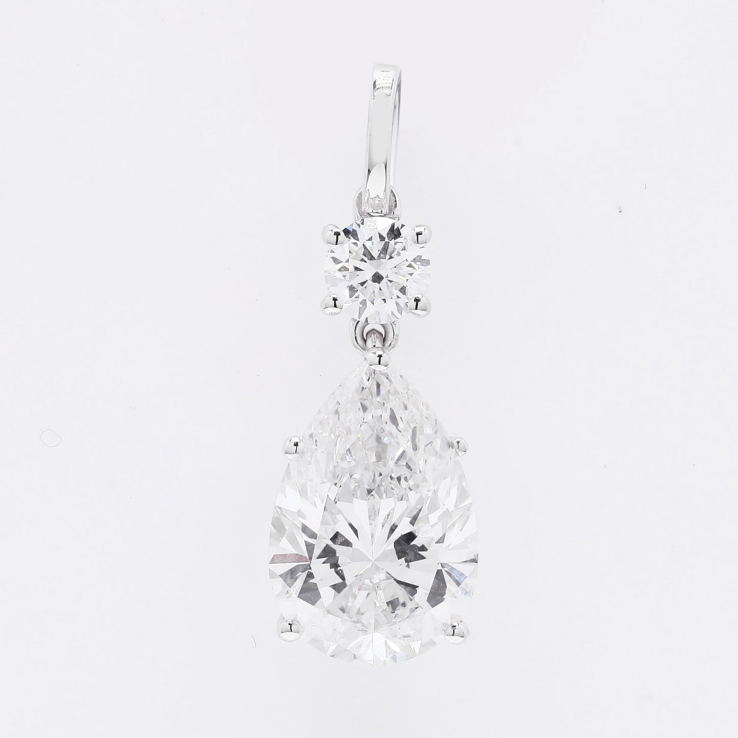 4.39 Ct Pear Brilliant Lab Grown Diamond 14K Gold Pendant