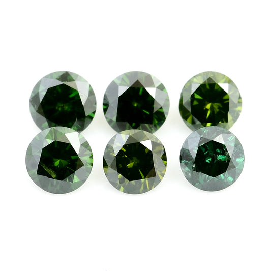 0.66 Green Diamond Round Loose Gemstone
