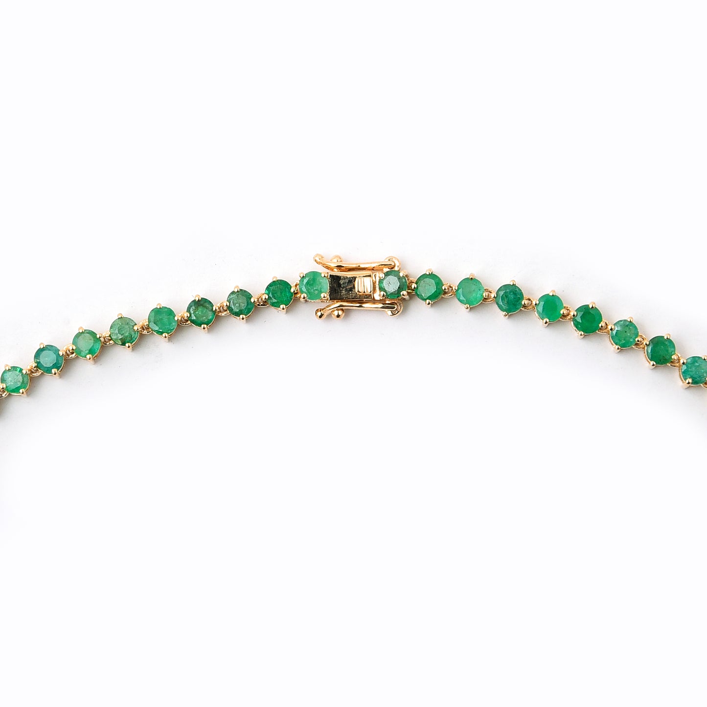 22.26 Ct Natural Emerald 14K Gold Necklace