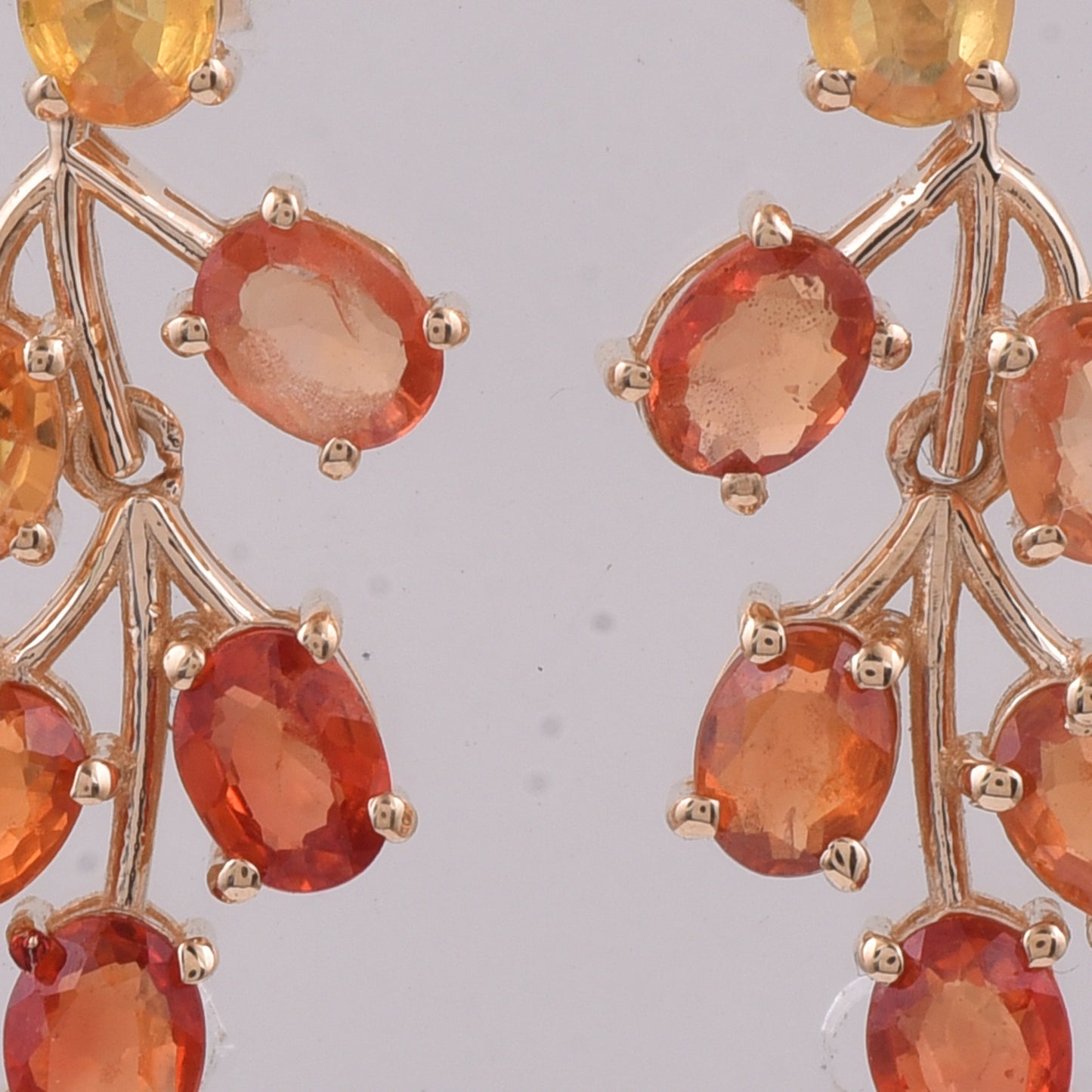 2.47 Ct Oval Natural Multi-Coloured Sapphire 14K Gold Earrings