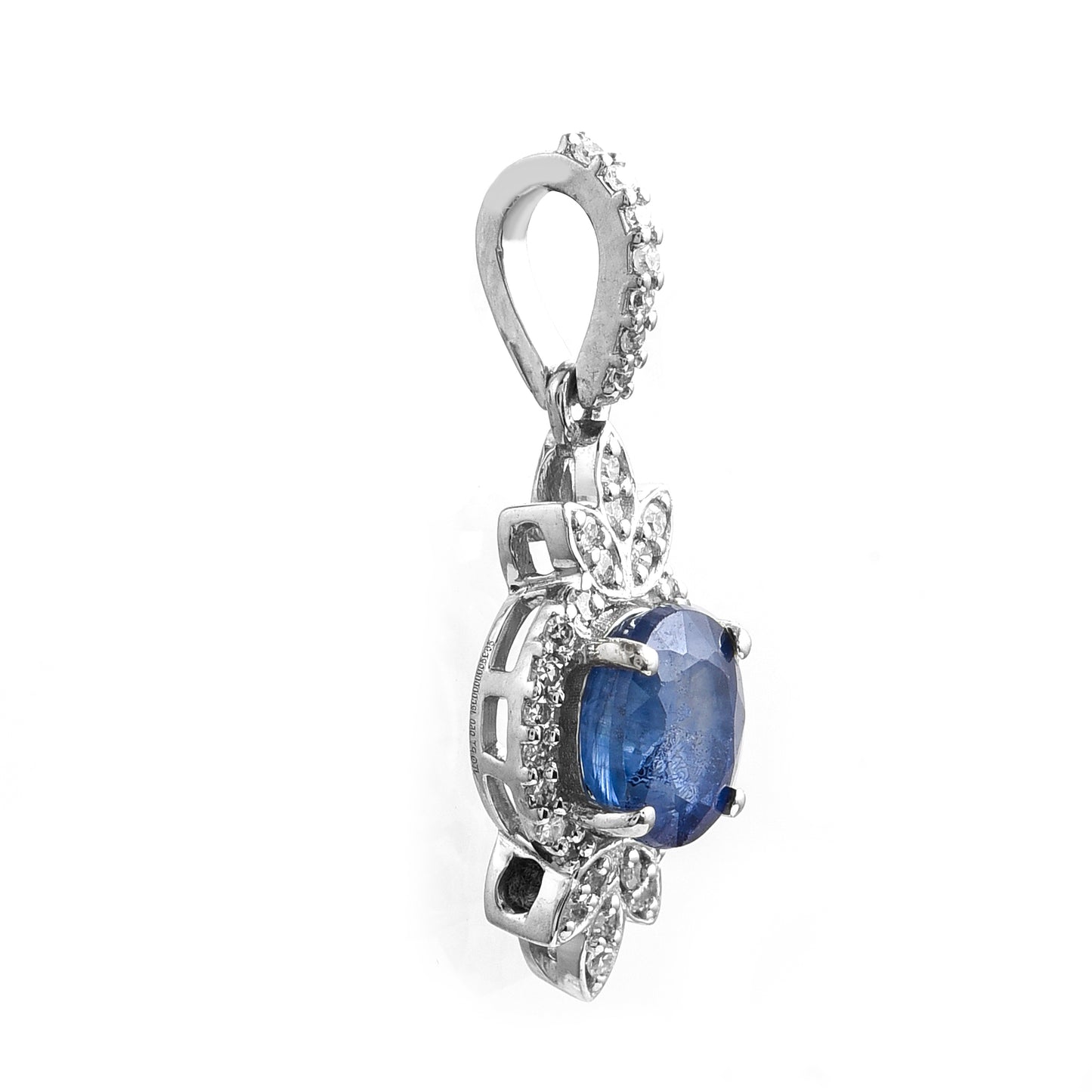 1.14 Ct Oval Sapphire 950 Platinum Pendant