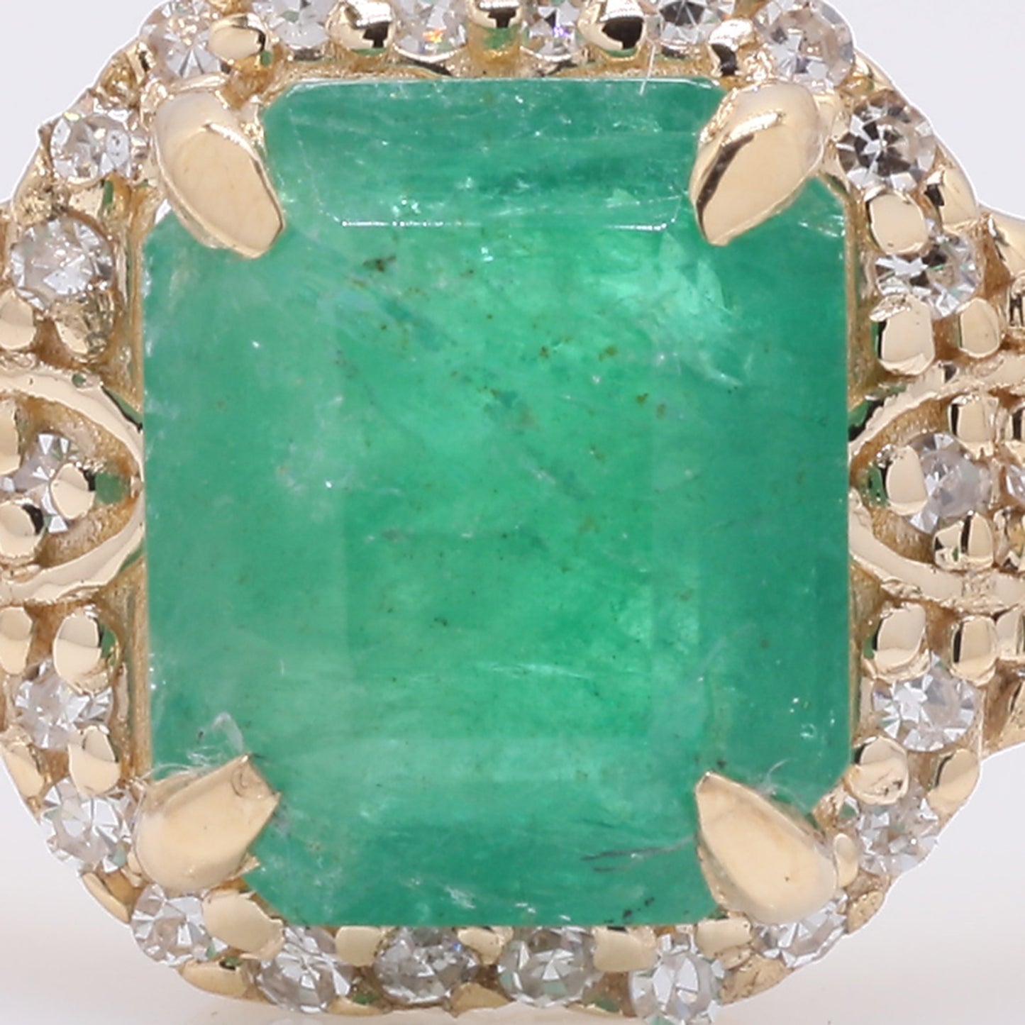 1.37 Ct Octagon Step Cut Natural Emerald 14K Gold Ring