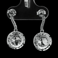 4.24 Ct Round Lab Grown Diamond 14K Gold Earrings