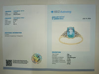 1.79 Ct Cushion Natural Green Beryl 14K Gold Ring