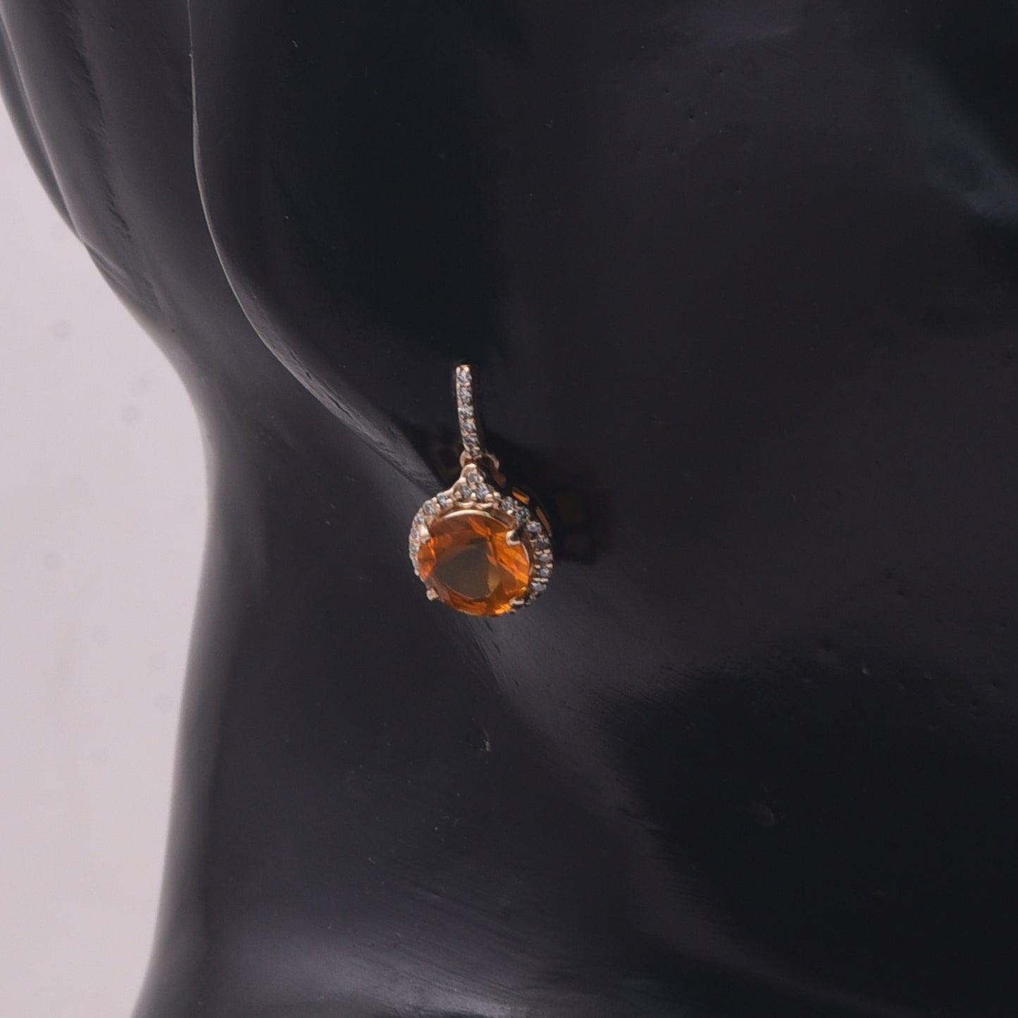 1.73 Ct Round Mixed Cut Natural Fire Opal 14K Gold Earrings