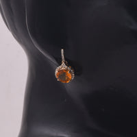 1.73 Ct Round Mixed Cut Natural Fire Opal 14K Gold Earrings