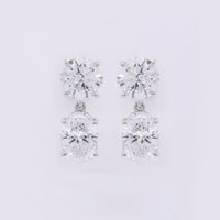3.85 Carats Lab Grown Diamond 14K Gold Earrings