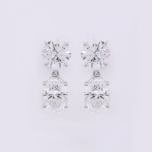 3.85 Carats Lab Grown Diamond 14K Gold Earrings
