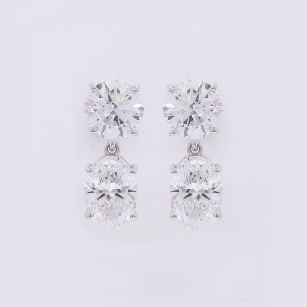 3.85 Carats Lab Grown Diamond 14K Gold Earrings