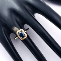 1.62 Ct Oval Mixed Cut Natural Sapphire 14K Gold Ring