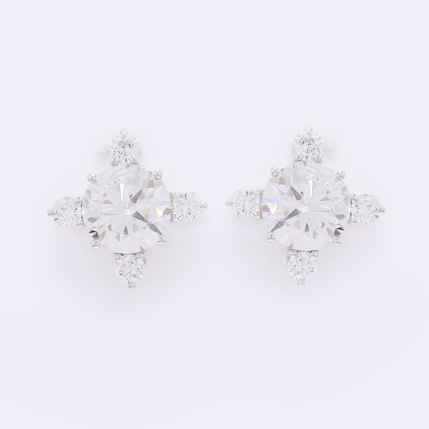3.84 Carats Lab Grown Diamond 14K Gold Earrings