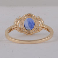 1.79 Ct Oval Sapphire 9K Gold Ring