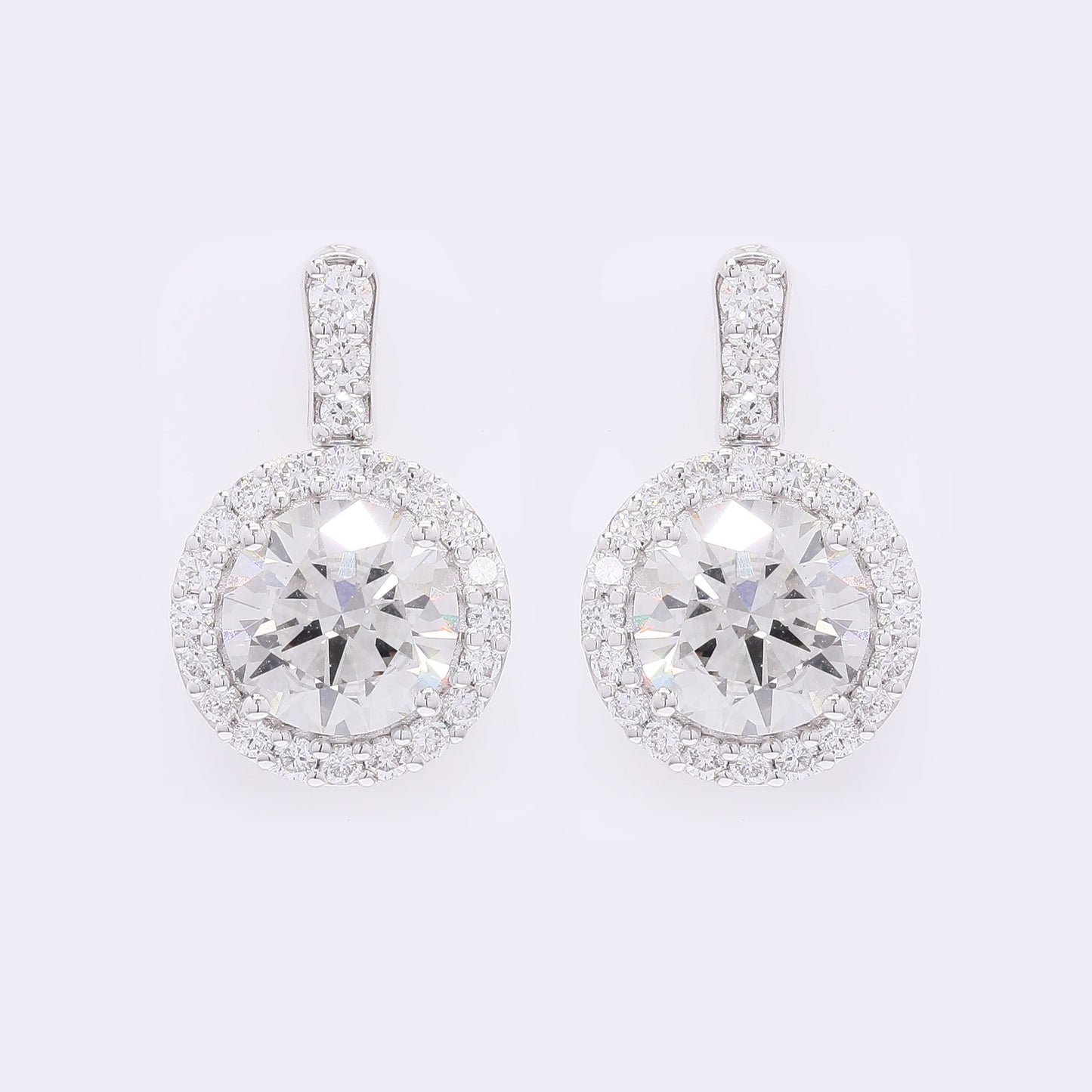 3.81 Carats Lab Grown Diamond 14K Gold Earrings