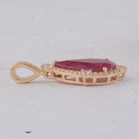 2.28 Ct Pear Ruby 9K Gold Pendant
