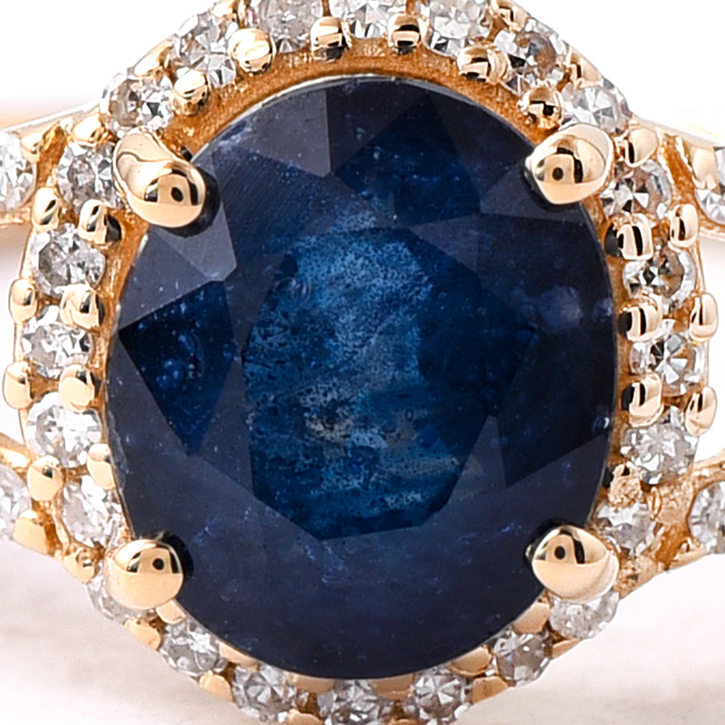 1.62 Ct Oval Mixed Cut Natural Sapphire 14K Gold Ring
