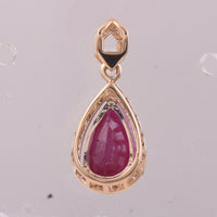 2.31 Ct Pear Mixed Cut Natural Ruby 14K Gold Pendant