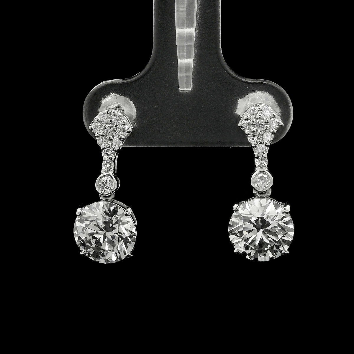 3.41 Carats Lab Grown Diamond 14K Gold Earrings