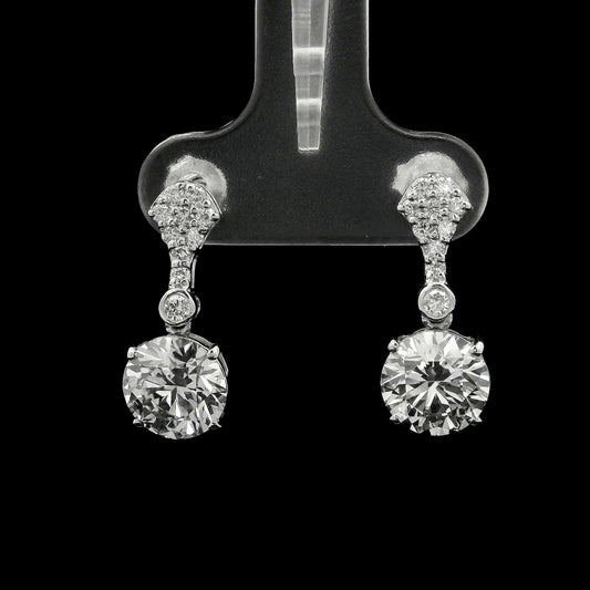 3.41 Carats Lab Grown Diamond 14K Gold Earrings