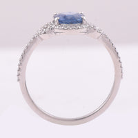 1.50 Ct Oval Mixed Cut Natural Sapphire 950 Platinum Ring
