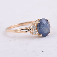 2.62 Ct Oval Natural Sapphire 14K Gold Ring