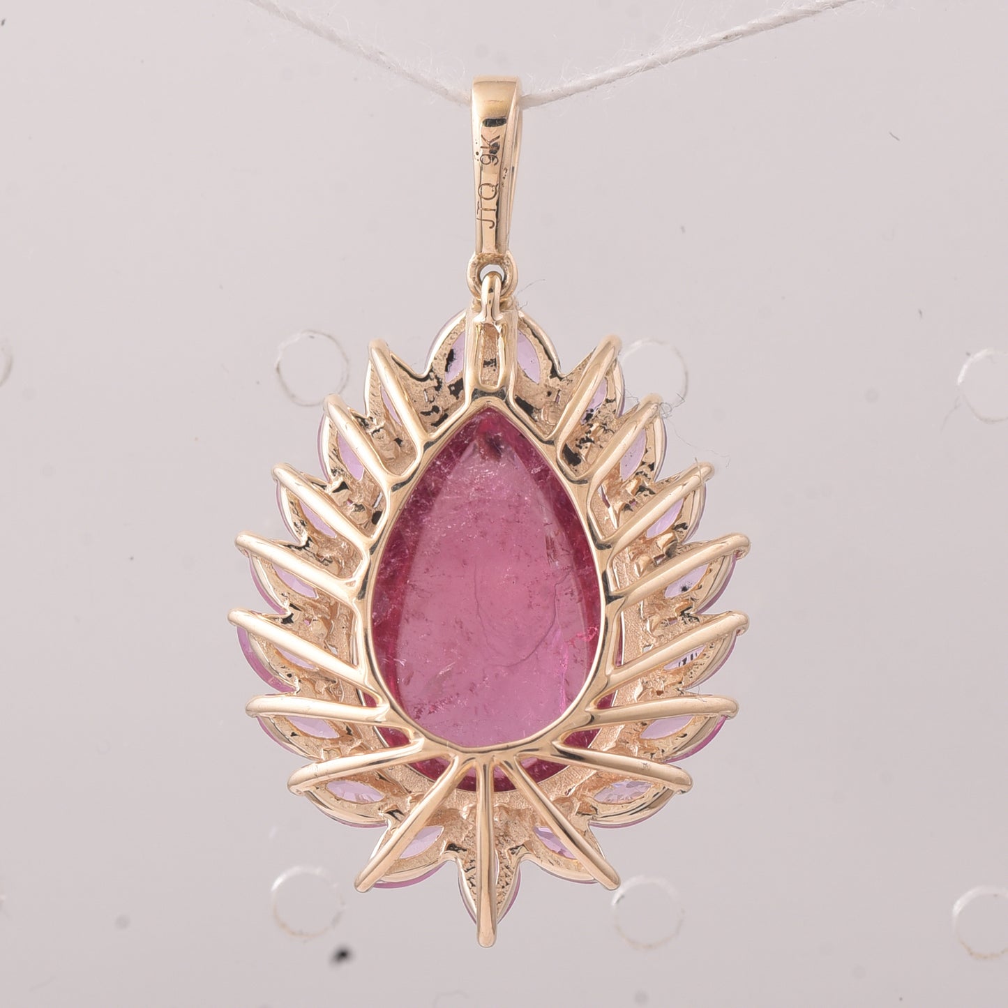 8.32 Ct Pear Tourmaline 9K Gold Pendant
