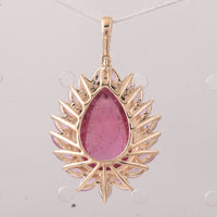 8.32 Ct Pear Tourmaline 9K Gold Pendant