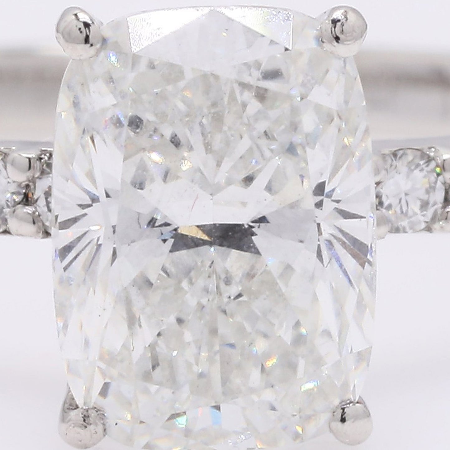 2.16 Ct Cushion Modified Brilliant Lab Grown Diamond 950 Platinum Ring