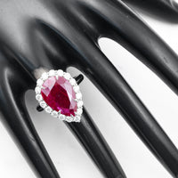 8.73 Ct Pear Ruby 950 Platinum Ring