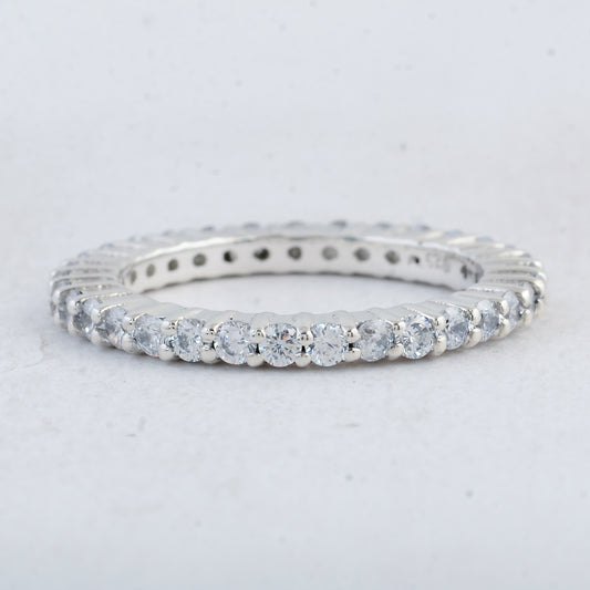 2.10 Ct Round Cubic Zirconia 925 Sterling Silver Ring