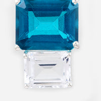 10.96 Ct Octagon Pariba Topaz, White Topaz, 925 Sterling Silver Pendant