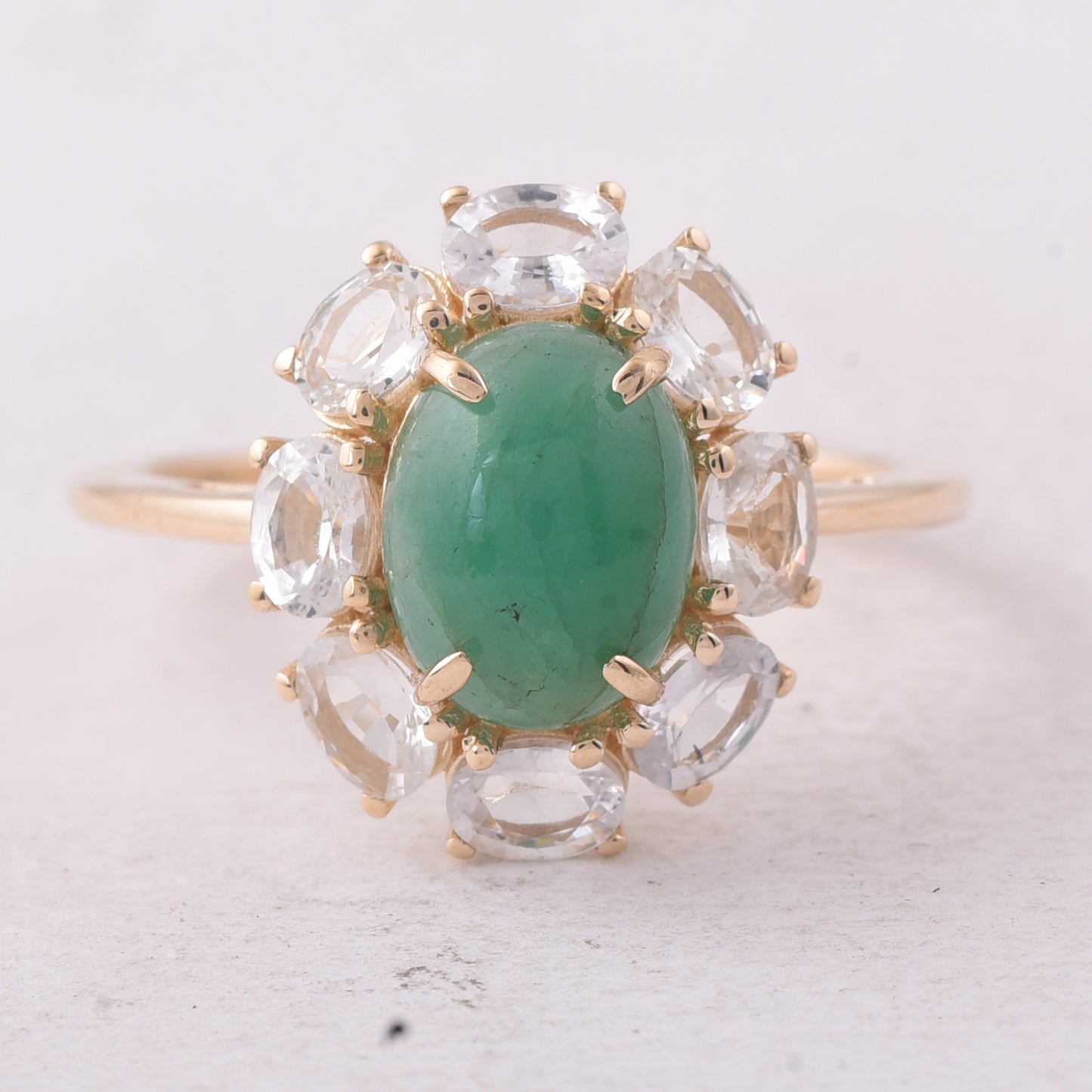 3.46 Ct Oval Emerald 9K Gold Ring