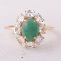 3.46 Ct Oval Emerald 9K Gold Ring
