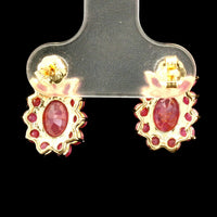 2.99 Ct Oval Ruby 14K Gold Earrings