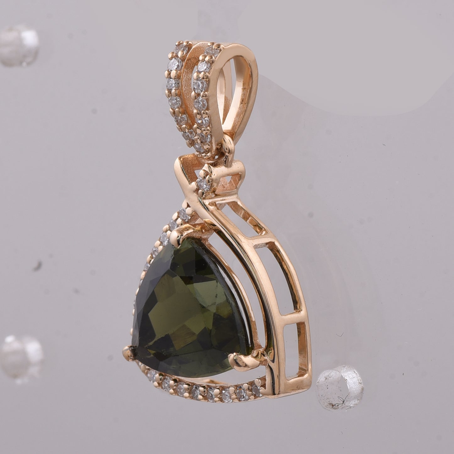 2.10 Ct Triangle Natural Tourmaline 14K Gold Pendant