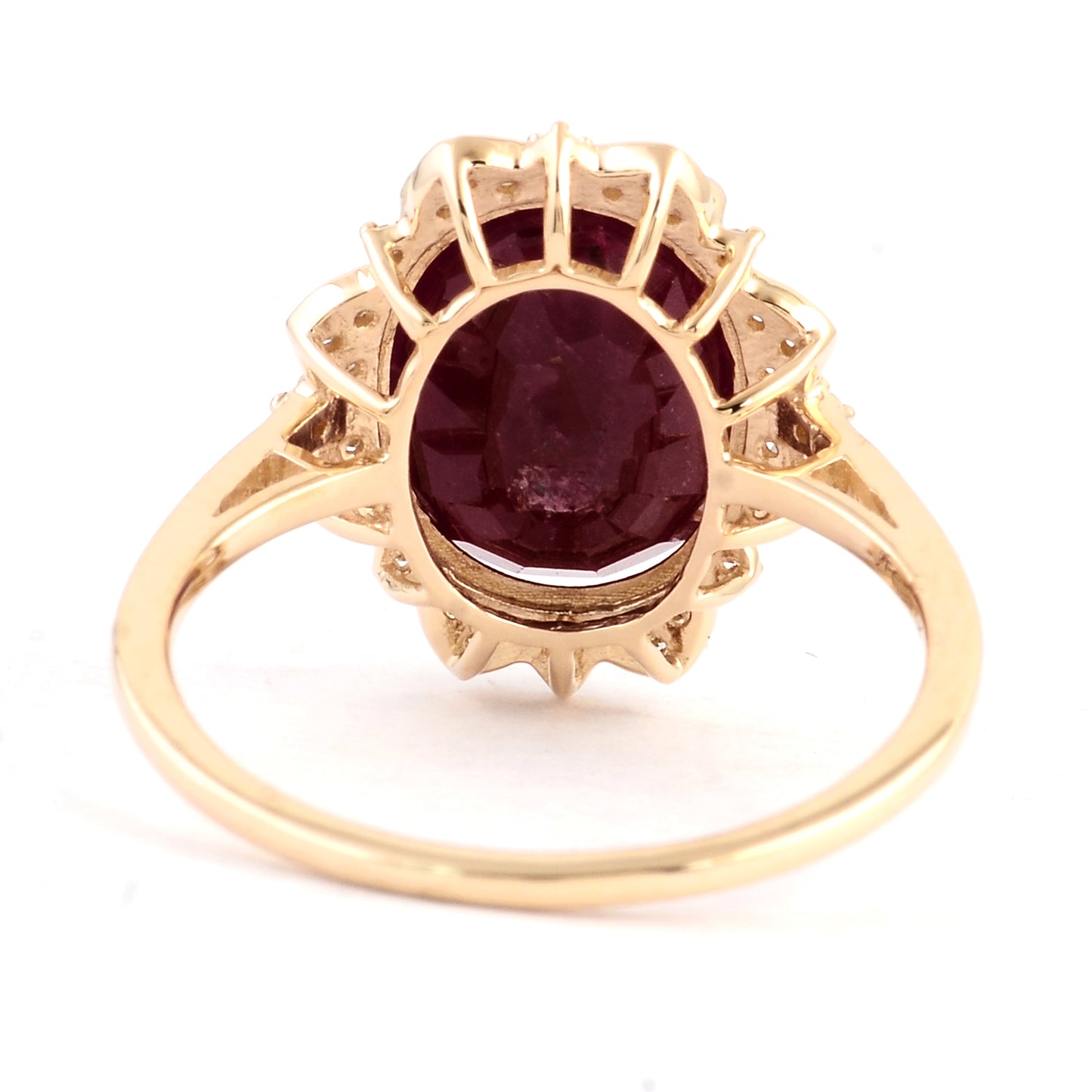 4.81 Ct Oval Mixed Cut Natural Corundum Ruby 14K Gold Ring