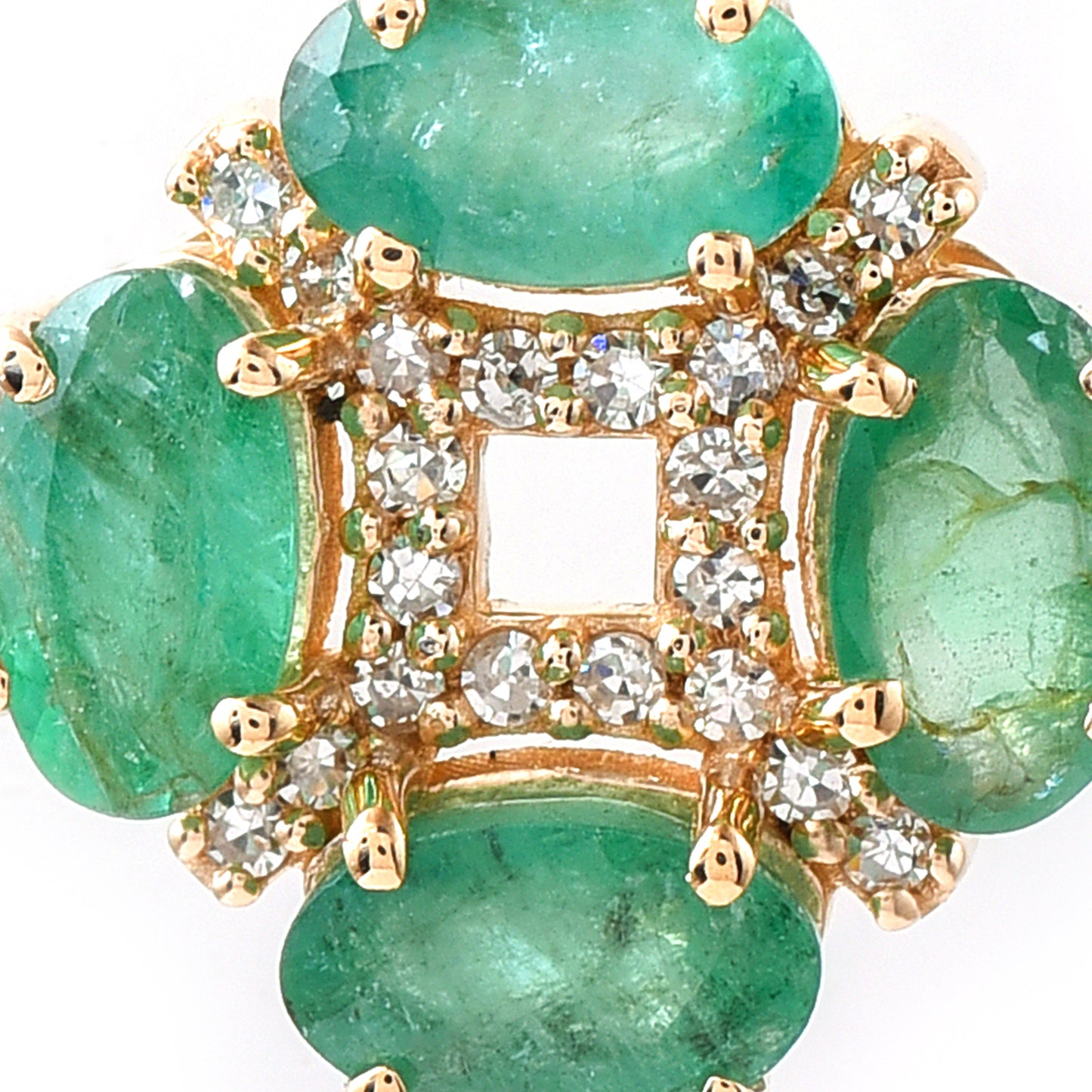 1.02 Ct Oval Mixed Cut Natural Emerald 14K Gold Pendant