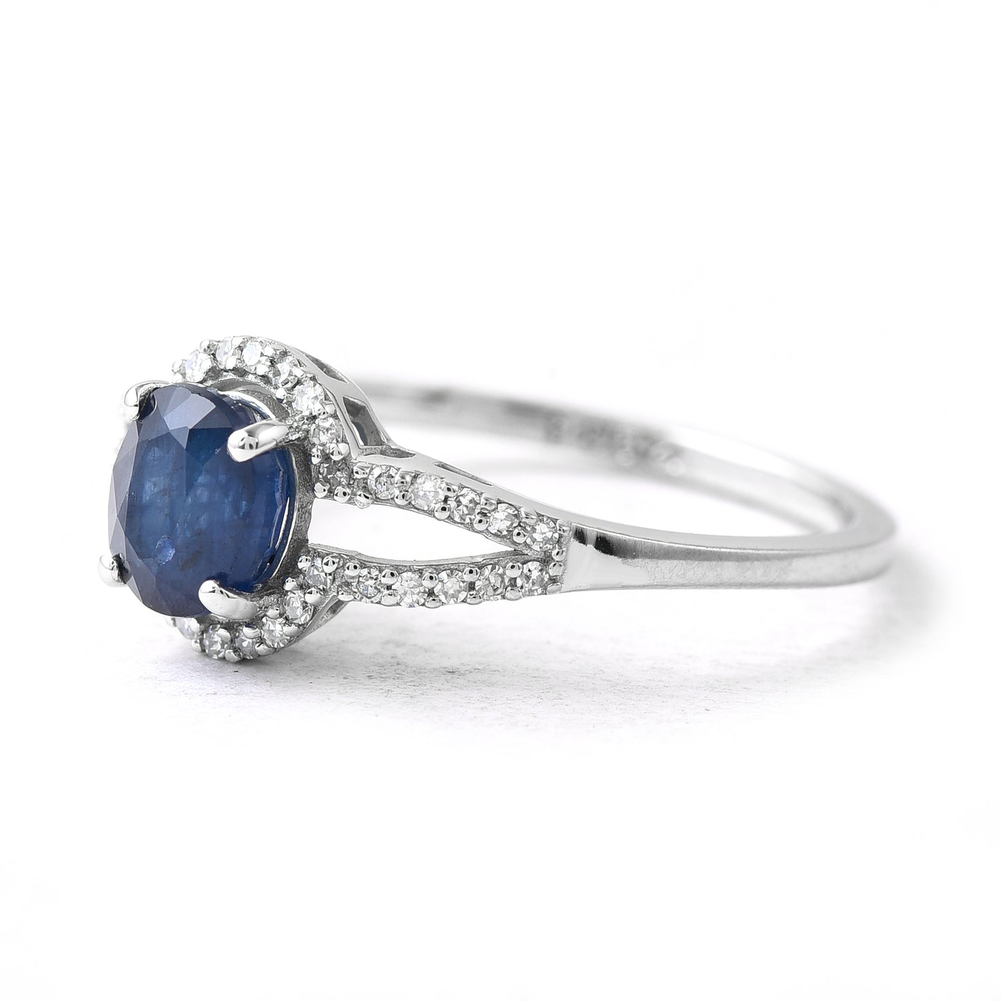 1.29 Ct Oval Sapphire 950 Platinum Ring