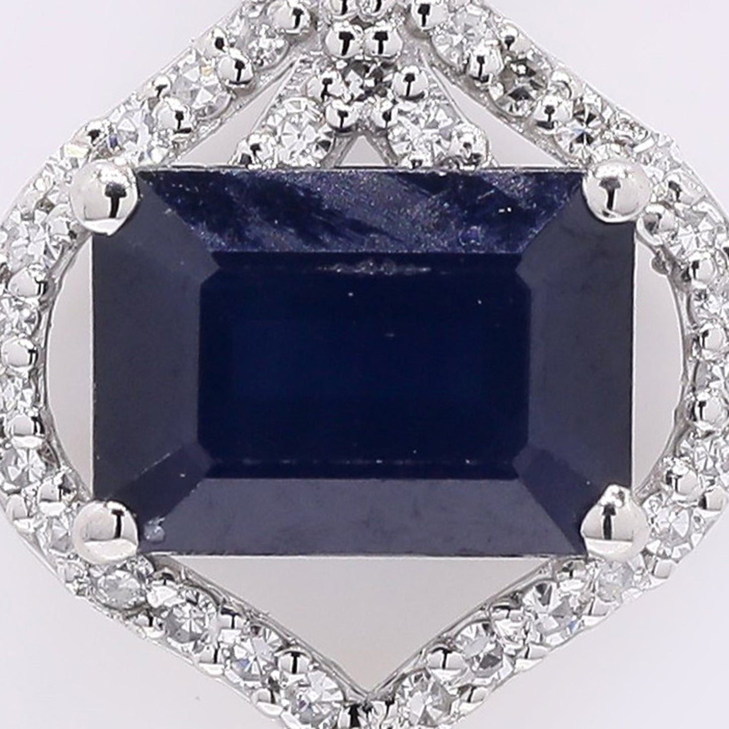 1.44 Ct Octagon Step Cut Natural Sapphire 950 Platinum Pendant