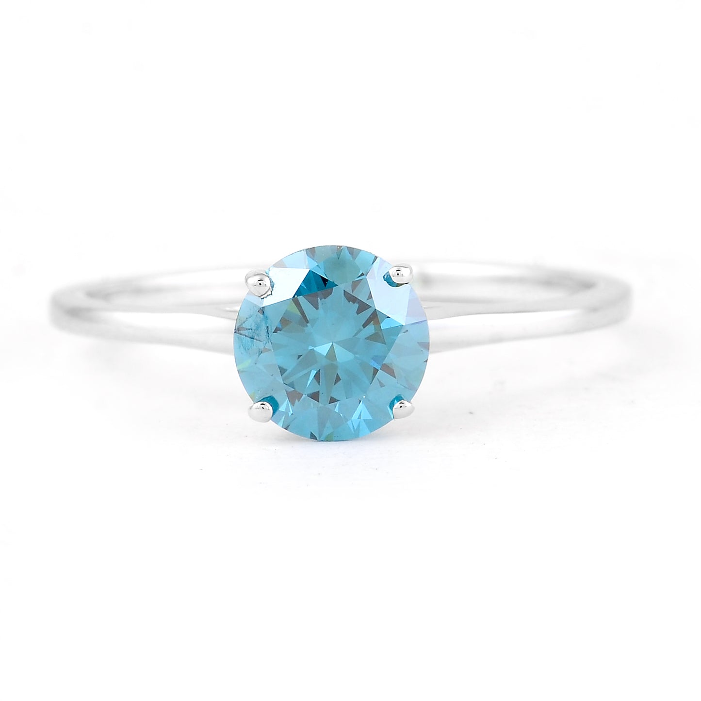 1.04 Carats Blue Lab Grown Diamond 14K Gold Ring