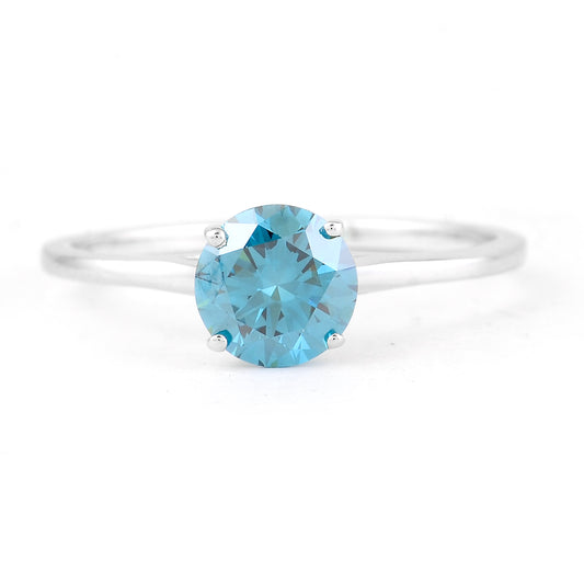 1.04 Carats Blue Lab Grown Diamond 14K Gold Ring