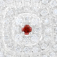 2.21 Ct Round Garnet, Cubic Zirconia 925 Sterling Silver Ring