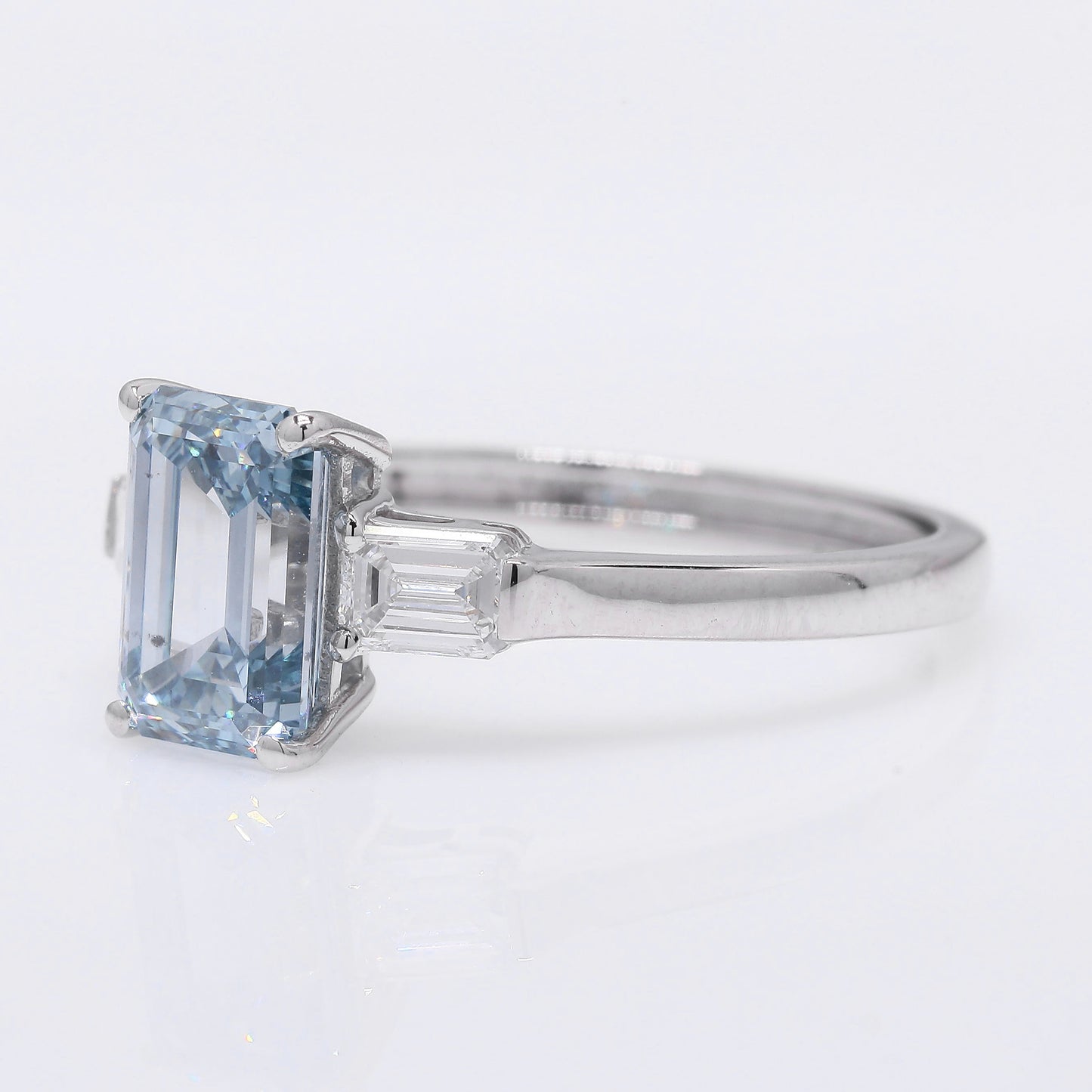 2.38 Ct Emerald Cut Lab Grown Diamond 950 Platinum Ring